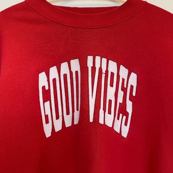 Old Navy Good Vibes Red Sweatshirt - Picture 6 of 9
